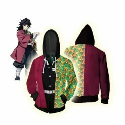 Hobby Zone Casual Clothes Demon Slayer Giyuu Kimono Cosplay Hoodie