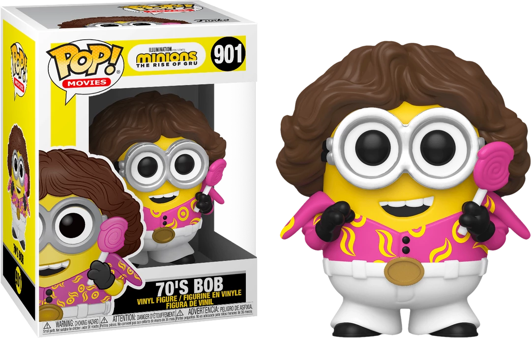 Funko Pop Vinyls NZ Minions 2: The Rise Of Gru - 70's Bob Pop! Vinyl Figure 3 Funko Pop Vinyls NZ Minions 2: The Rise Of Gru - 70's Bob Pop! Vinyl Figure