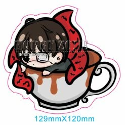 Hobby Zone Tokyo Ghoul Kaneki In A Coffee Cup Vinyl Decal Sticker Latest Arrival