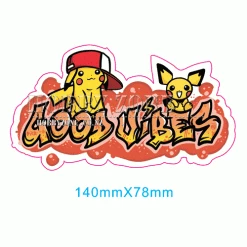 Hobby Zone Pokémon Pikachu And Pichu Good Vibes Vinyl Decal Sticker