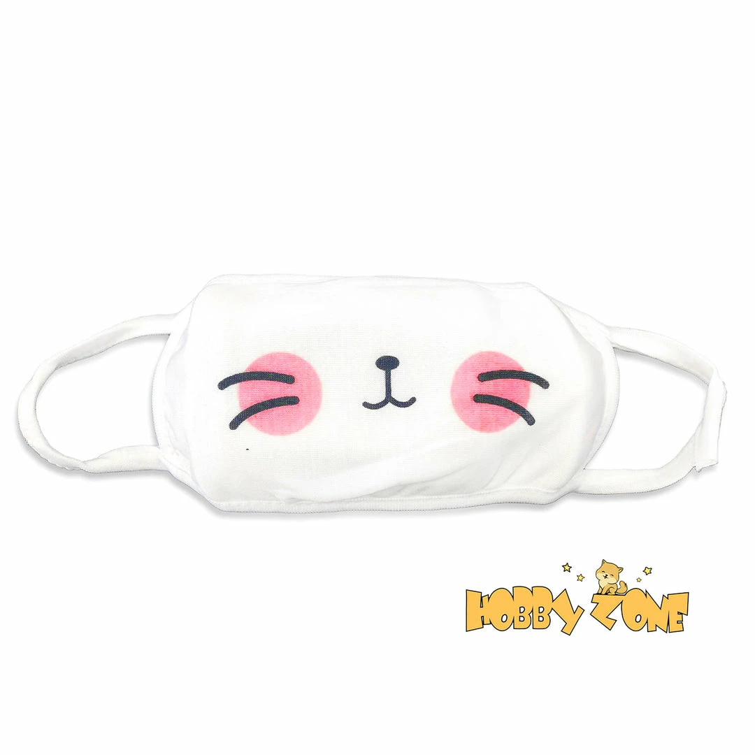 Hobby Zone White Kitten Reusable White Face Mask Cosplay Accessories 3 Hobby Zone White Kitten Reusable White Face Mask Cosplay Accessories