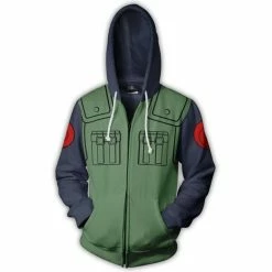 Hobby Zone Naruto Cosplay Online In New Zealand Naruto Shippuden - Kakashi Hatake Inspired Zip-up Hoodie