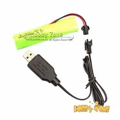 Hobby Zone 6 Volt Lean Green Lithium Battery + USB Charging Cord For Gel Ball Blaster