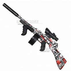 Hobby Zone Gel Ball Blasters QML Thompson Submachine Black N White Skull Gel Ball Blaster