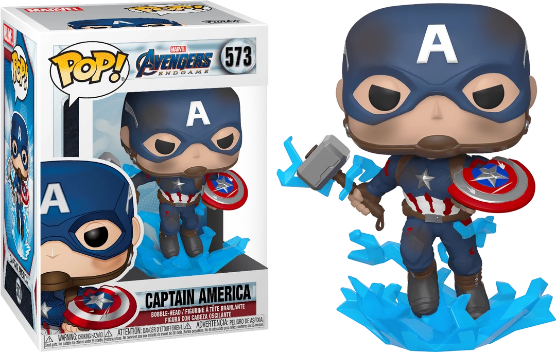 Funko Avengers 4: Endgame - Captain America With Mjolnir Pop! Vinyl Figure 3 Funko Avengers 4: Endgame - Captain America With Mjolnir Pop! Vinyl Figure