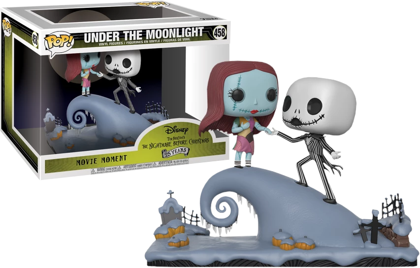 Funko Pop Vinyls NZ The Nightmare Before Christmas - Jack And Sally Under The Moonlight Movie Moments Pop! Vinyl Figure 2-Pack 3 Funko Pop Vinyls NZ The Nightmare Before Christmas - Jack And Sally Under The Moonlight Movie Moments Pop! Vinyl Figure 2-Pack